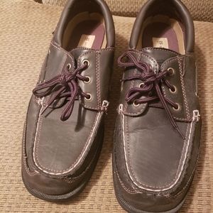 Men's route 66 loafers shoes size 10.5 dark brown slip on